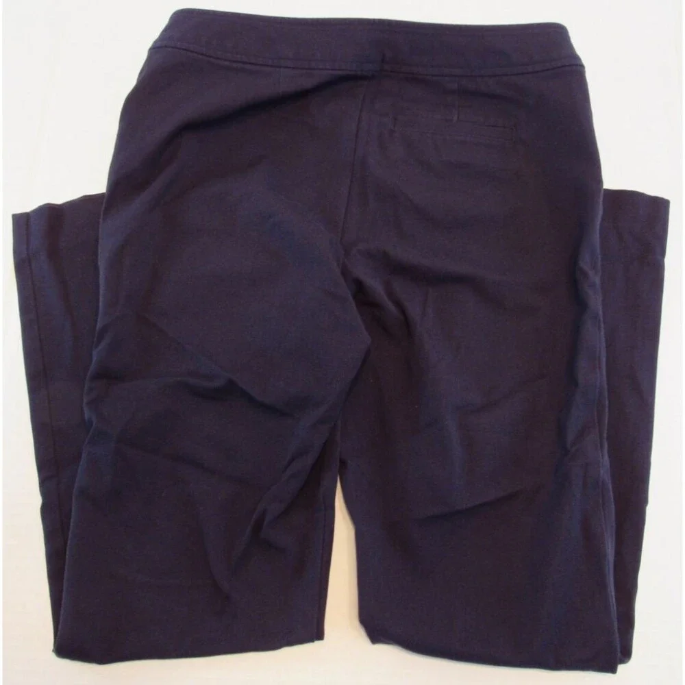 Chaps Navy Blue Flat Front Mid Rise Comfort Stretch Casual Dress Pants SIze 8P - Picture 3 of 3